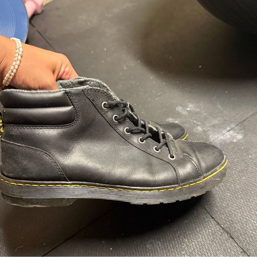 Dr. Martens Black Chukka Boots with Yellow Stitching